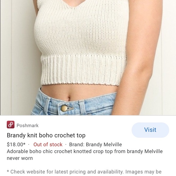 Sexy cropped crotchet off white top - Picture 4 of 4